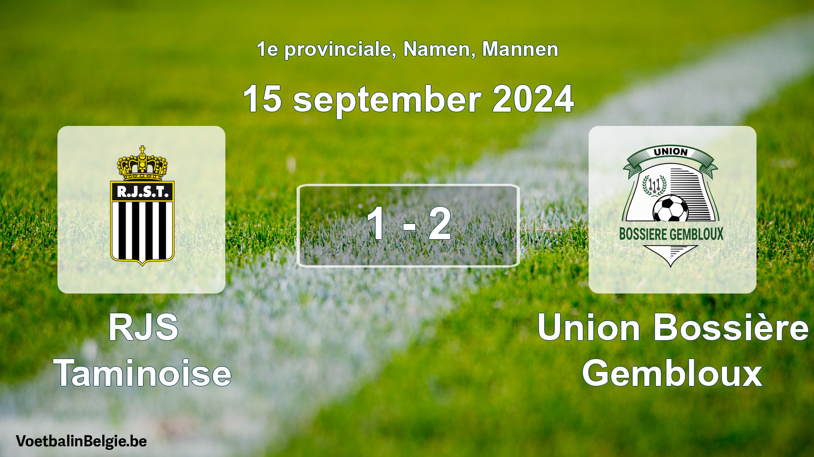 Gespeelde wedstrijd mannenvoetbal: RJS Taminoise - Union Bossière Gembloux 1 - 2 (15 september 2024)