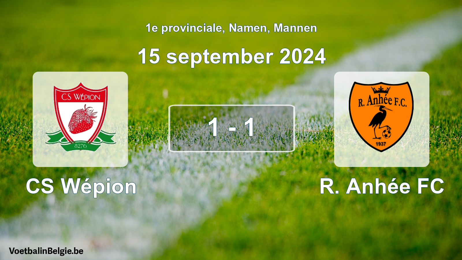 Gespeelde wedstrijd mannenvoetbal: CS Wépion - R. Anhée FC 1 - 1 (15 september 2024)