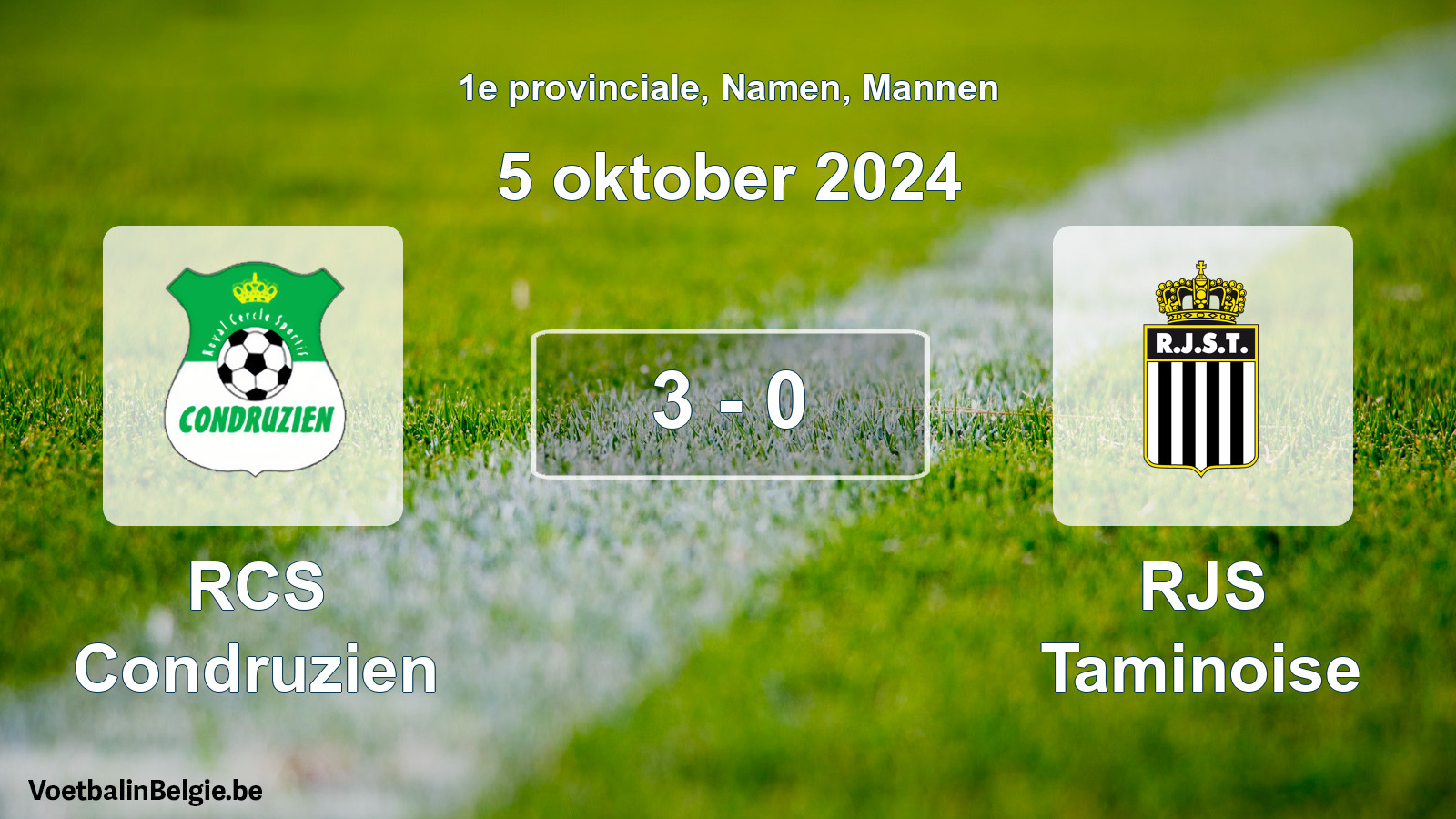 Gespeelde wedstrijd mannenvoetbal: RCS Condruzien - RJS Taminoise 3 - 0 (5 oktober 2024)