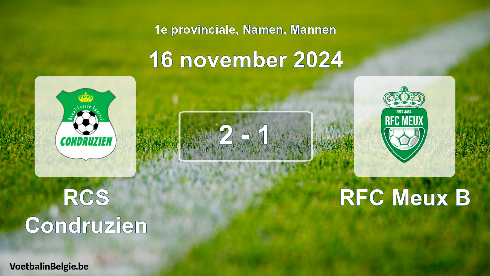 Gespeelde wedstrijd mannenvoetbal: RCS Condruzien - RFC Meux B 2 - 1 (16 november 2024)