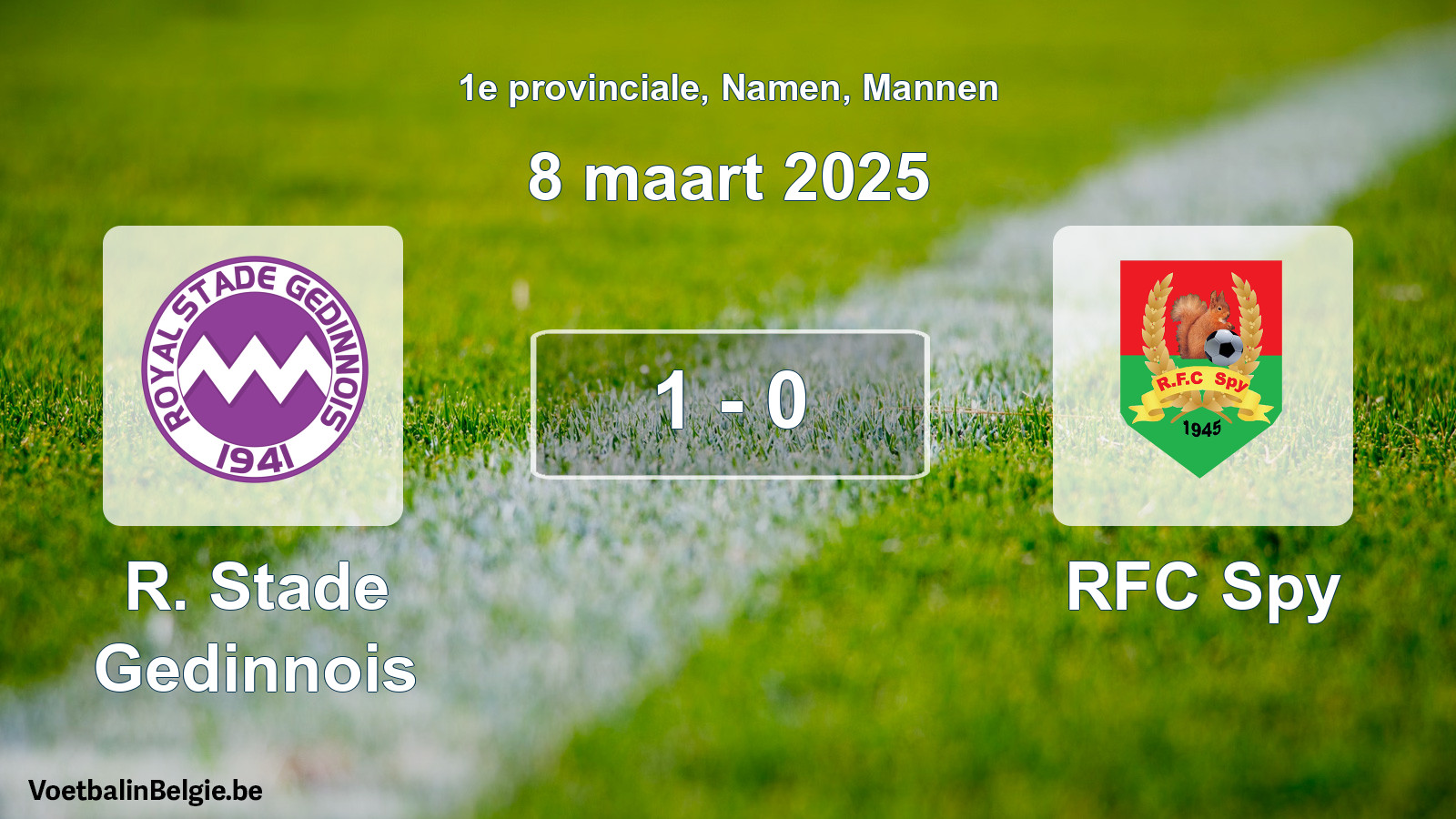 Gespeelde wedstrijd mannenvoetbal: R. Stade Gedinnois - RFC Spy 1 - 0 (8 maart 2025)