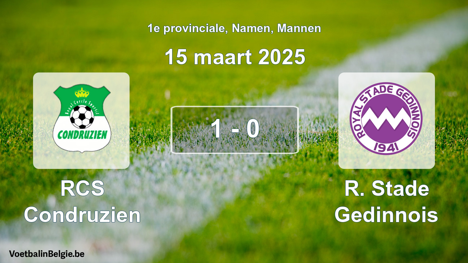 Gespeelde wedstrijd mannenvoetbal: RCS Condruzien - R. Stade Gedinnois 1 - 0 (15 maart 2025)