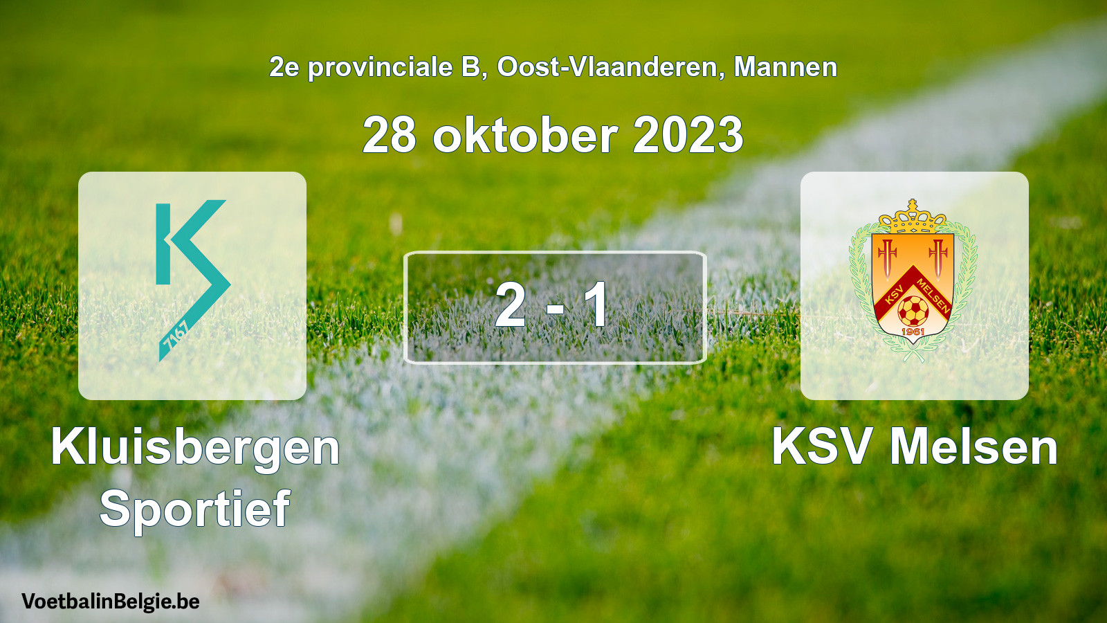 Gespeelde wedstrijd mannenvoetbal: Kluisbergen Sportief - KSV Melsen 2 - 1 (28 oktober 2023)