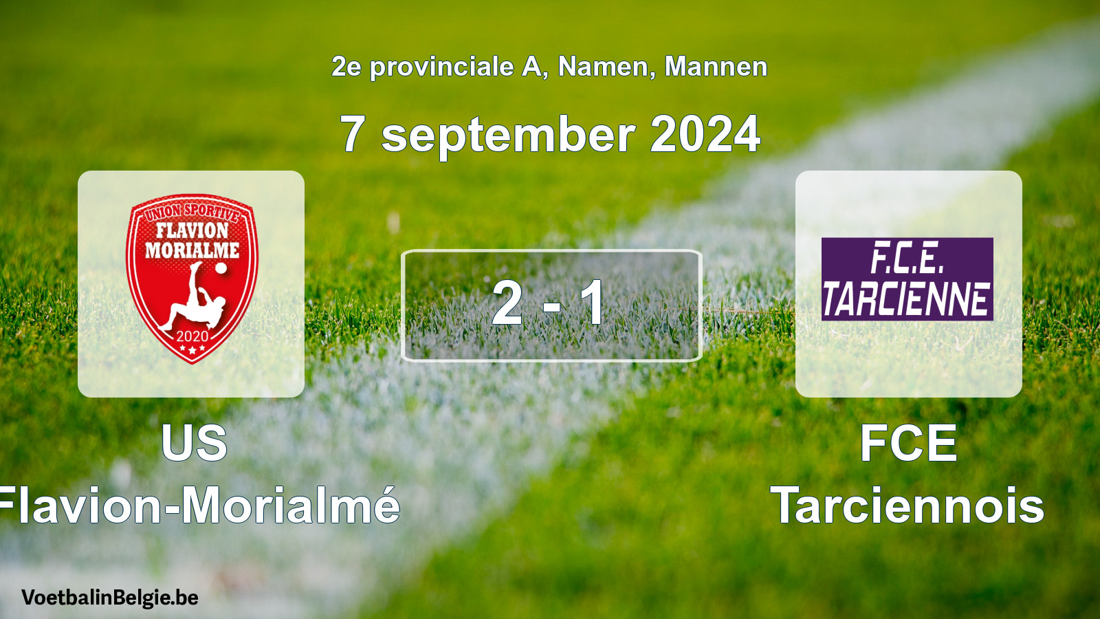 Gespeelde wedstrijd mannenvoetbal: US Flavion-Morialmé - FCE Tarciennois 2 - 1 (7 september 2024)