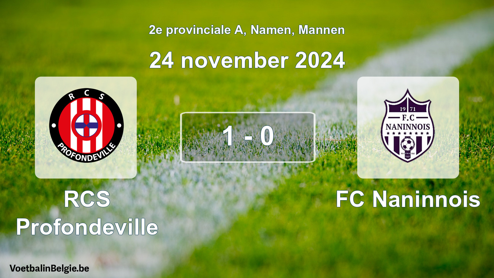 Gespeelde wedstrijd mannenvoetbal: RCS Profondeville - FC Naninnois 1 - 0 (24 november 2024)