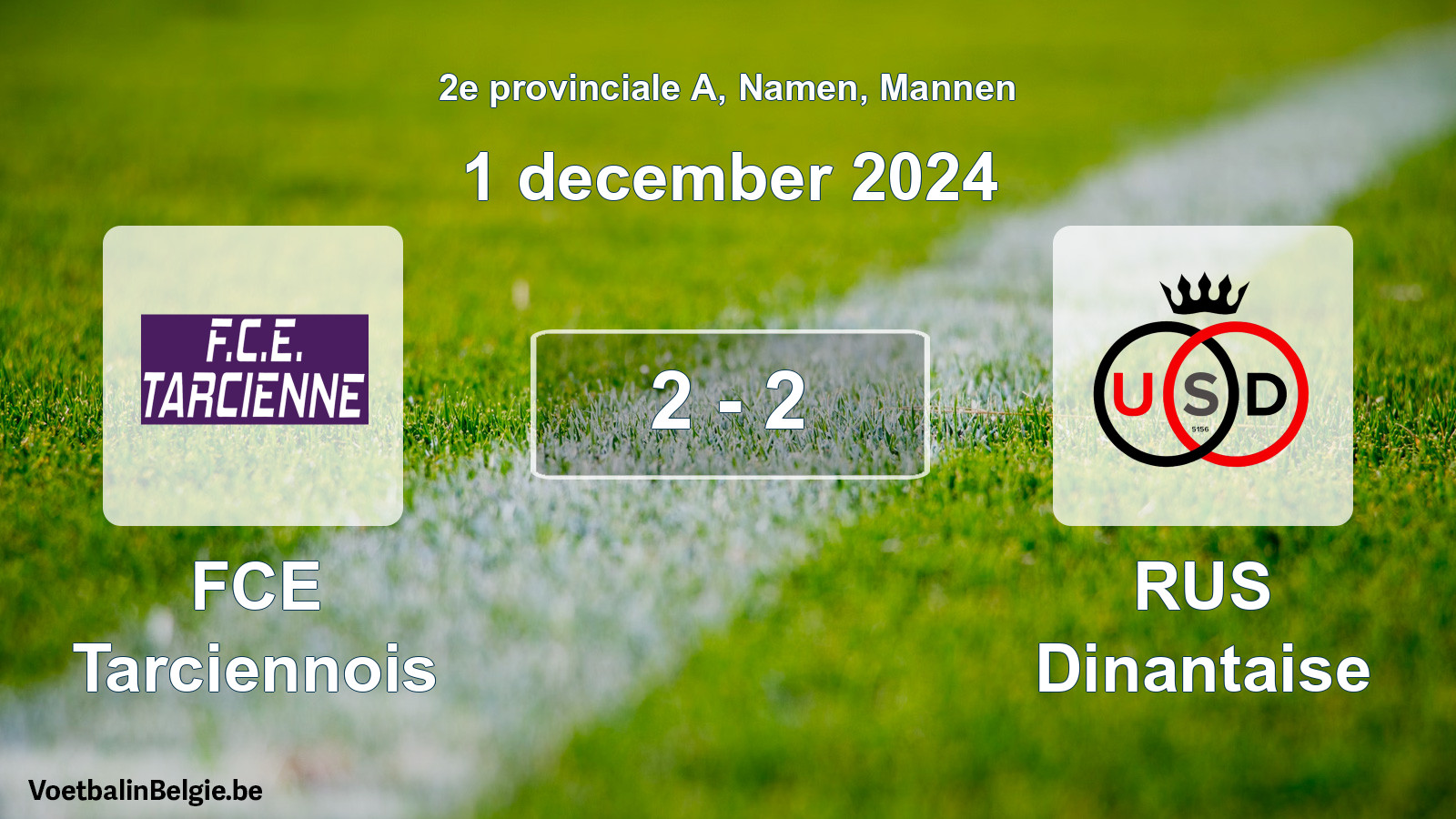 Gespieltes Spiel männer-Fußball: FCE Tarciennois - RUS Dinantaise 2 - 2 (1 Dezember 2024)