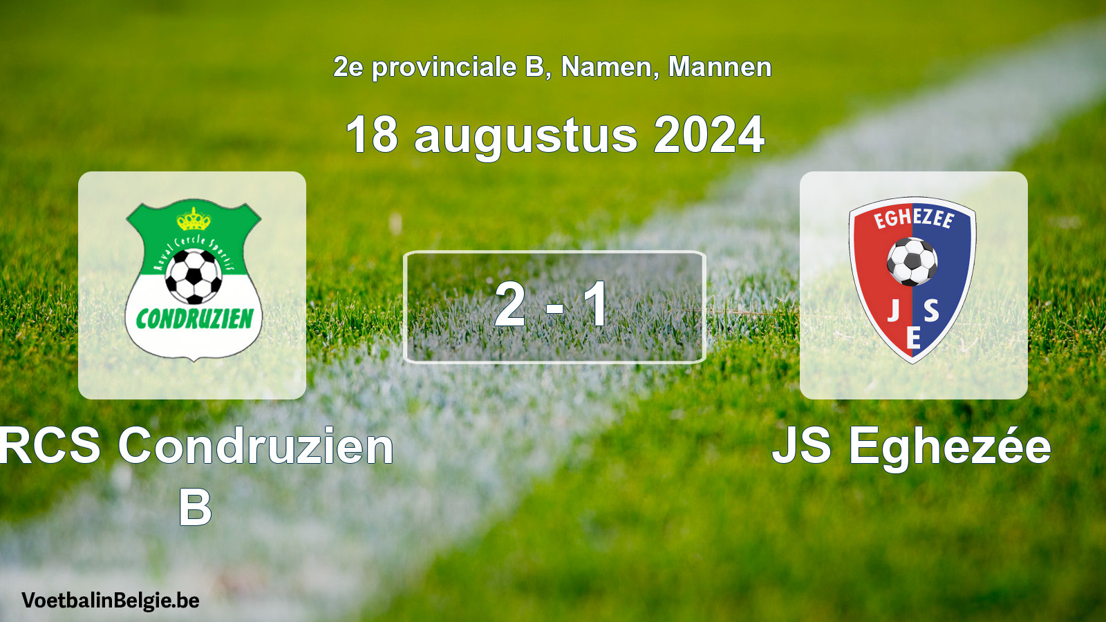 Gespeelde wedstrijd mannenvoetbal: RCS Condruzien B - JS Eghezée 2 - 1 (18 augustus 2024)