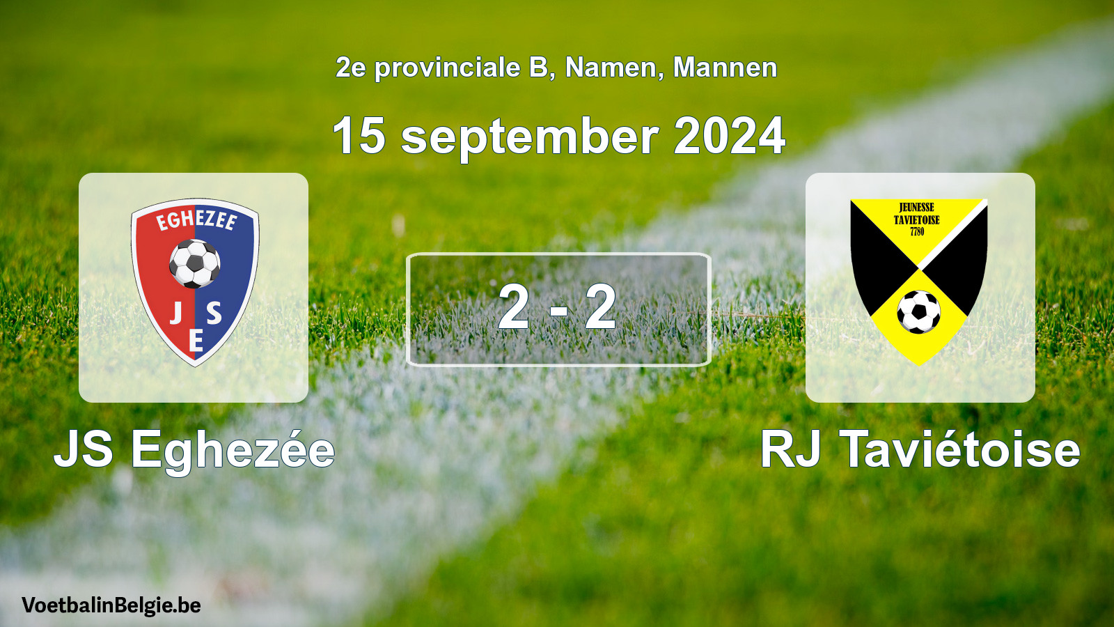 Gespeelde wedstrijd mannenvoetbal: JS Eghezée - RJ Taviétoise 2 - 2 (15 september 2024)