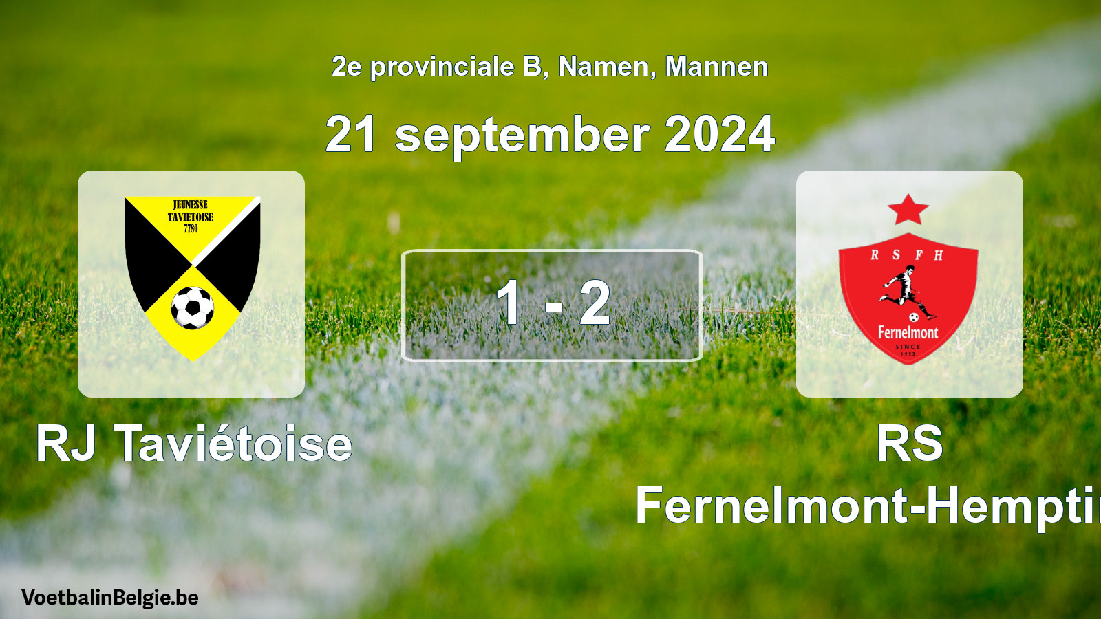 Gespeelde wedstrijd mannenvoetbal: RJ Taviétoise - RS Fernelmont-Hemptinne 1 - 2 (21 september 2024)