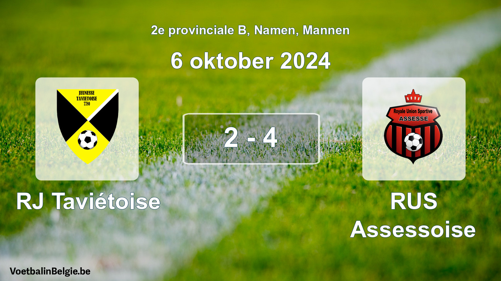 Gespeelde wedstrijd mannenvoetbal: RJ Taviétoise - RUS Assessoise 2 - 4 (6 oktober 2024)