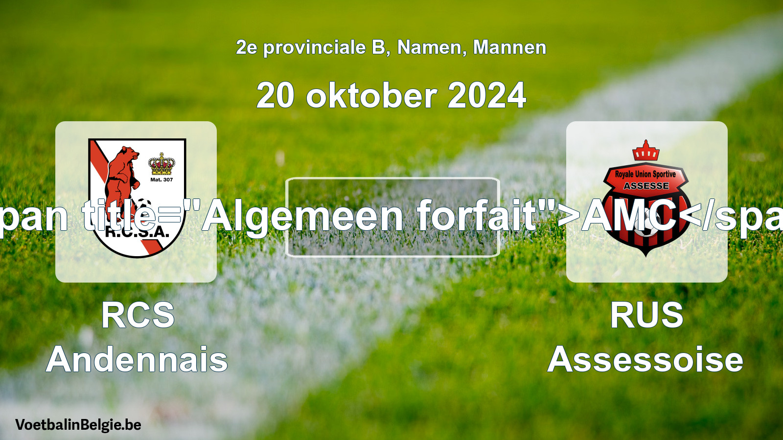 Forfait général: RCS Andennais - RUS Assessoise (20 octobre 2024)