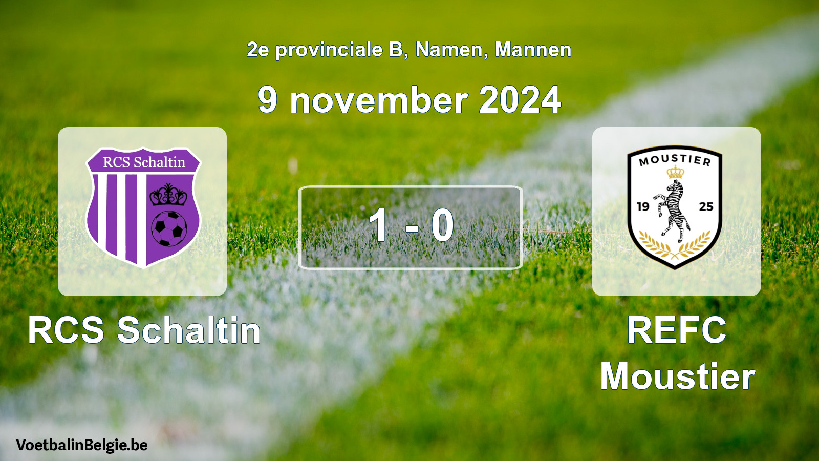 Gespeelde wedstrijd mannenvoetbal: RCS Schaltin - REFC Moustier 1 - 0 (9 november 2024)