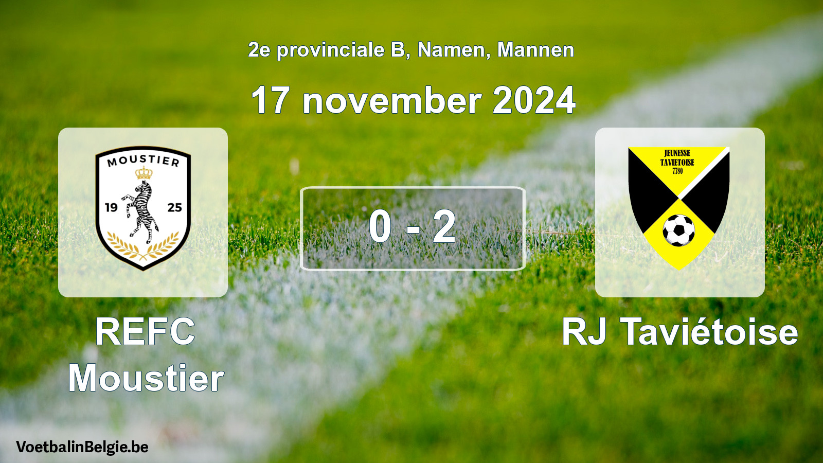 Gespeelde wedstrijd mannenvoetbal: REFC Moustier - RJ Taviétoise 0 - 2 (17 november 2024)
