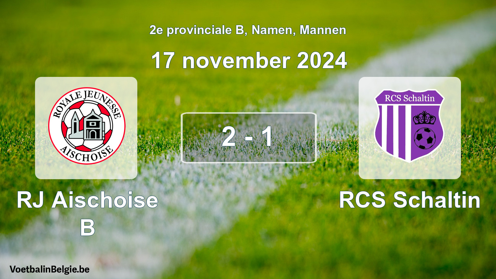 Gespeelde wedstrijd mannenvoetbal: RJ Aischoise B - RCS Schaltin 2 - 1 (17 november 2024)