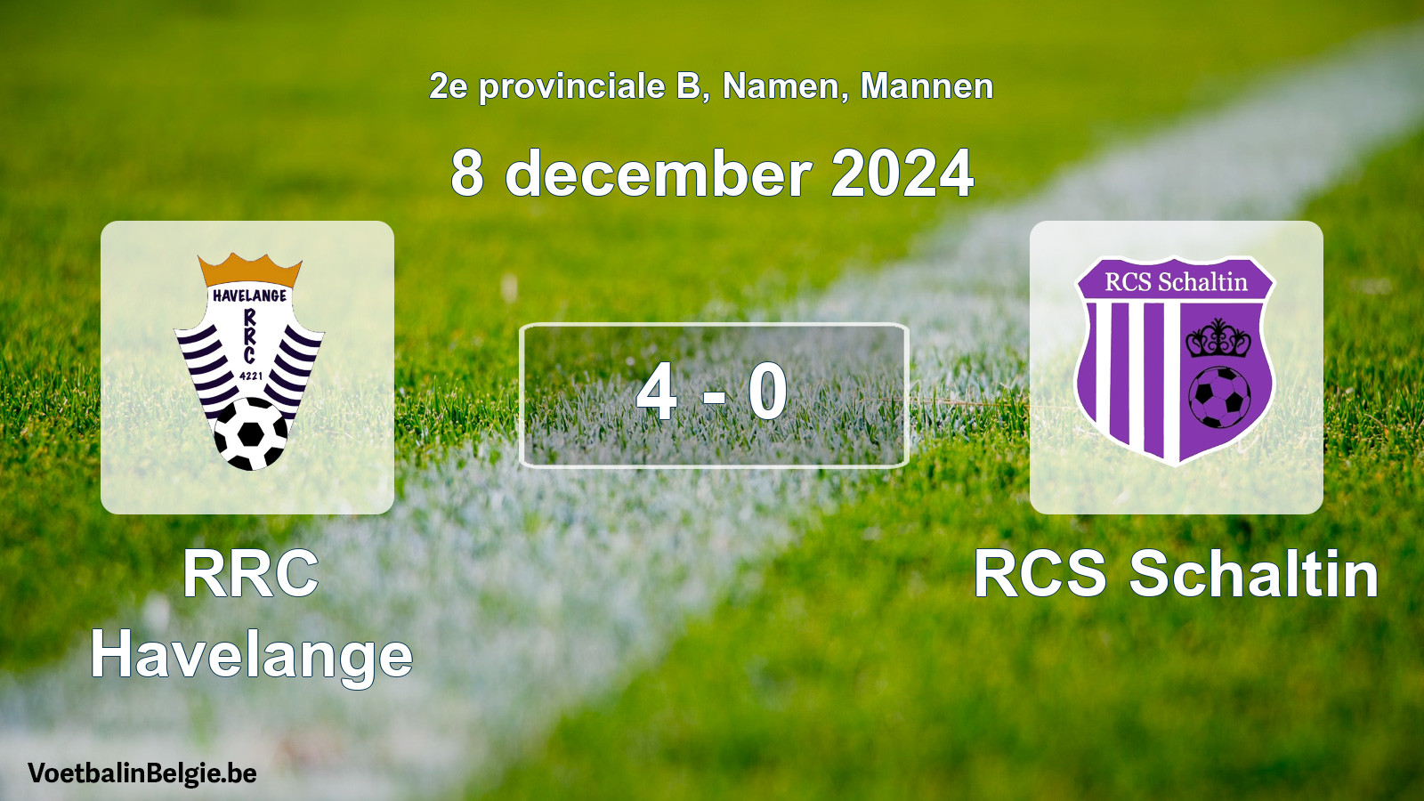 Played match men football: RRC Havelange - RCS Schaltin 4 - 0 (8 December 2024)