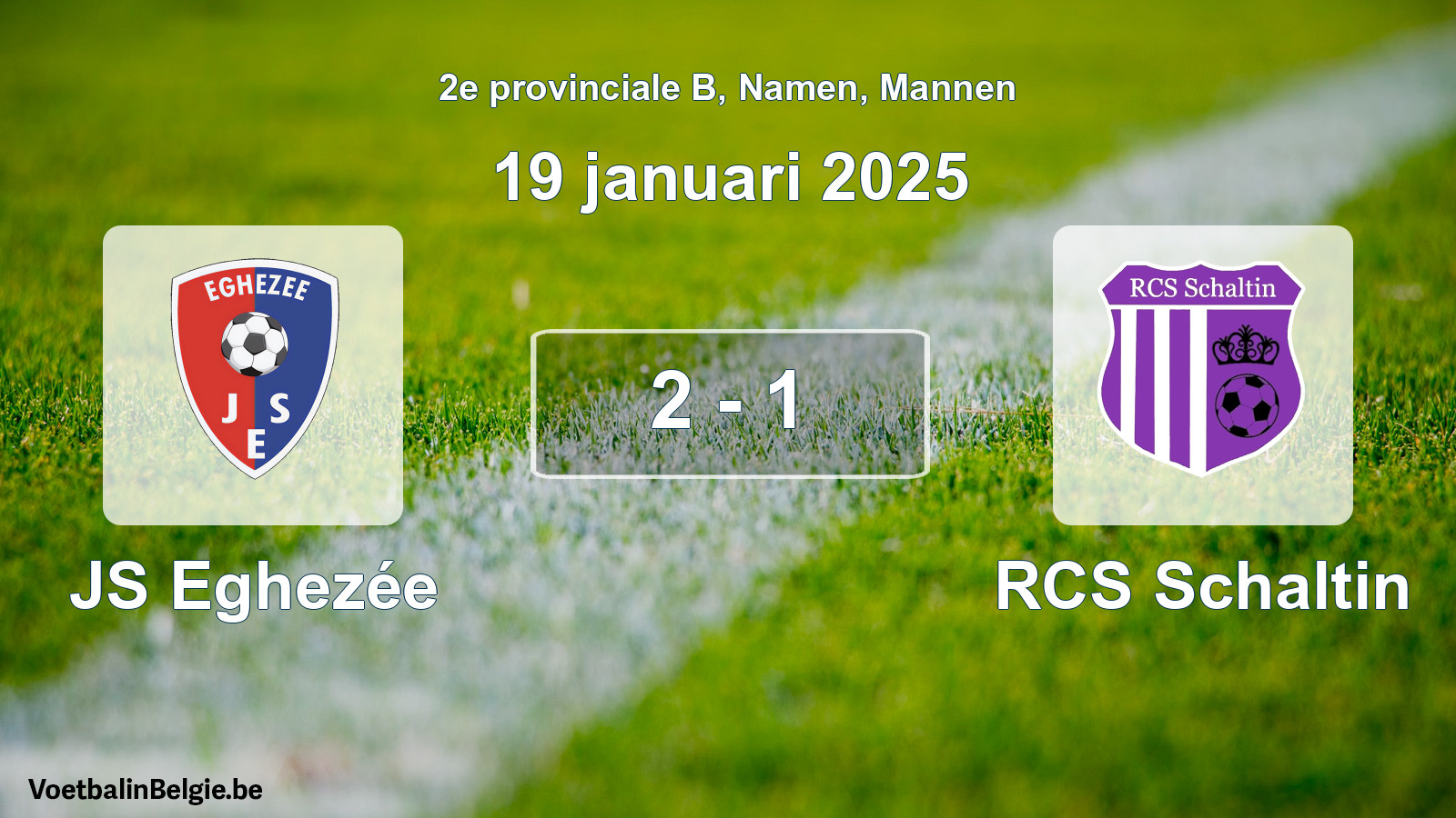 Gespeelde wedstrijd mannenvoetbal: JS Eghezée - RCS Schaltin 2 - 1 (19 januari 2025)