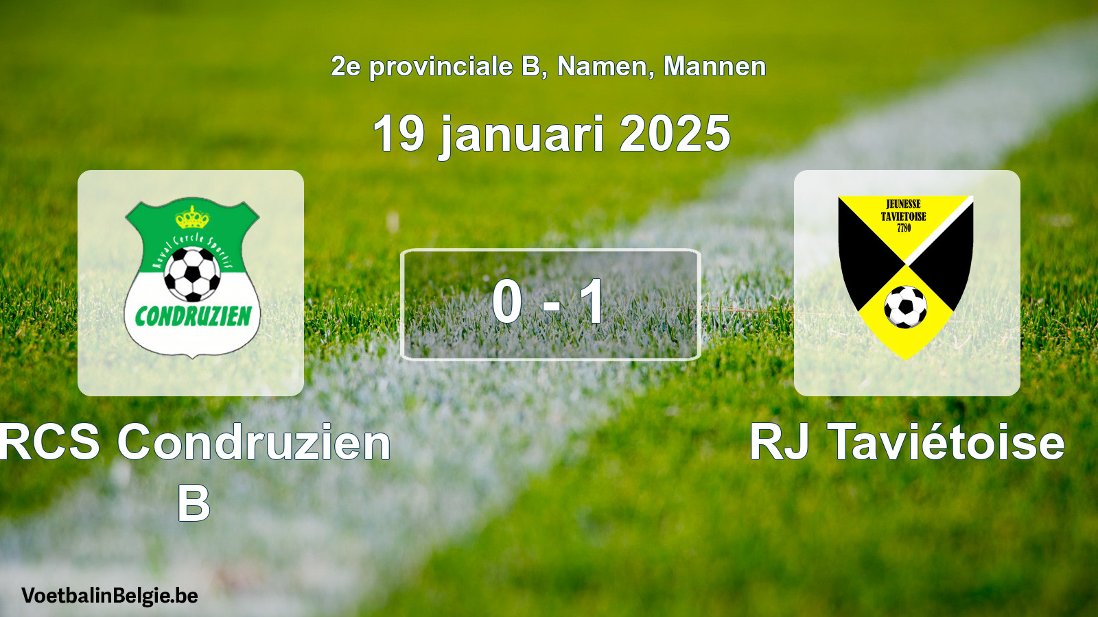 Gespeelde wedstrijd mannenvoetbal: RCS Condruzien B - RJ Taviétoise 0 - 1 (19 januari 2025)