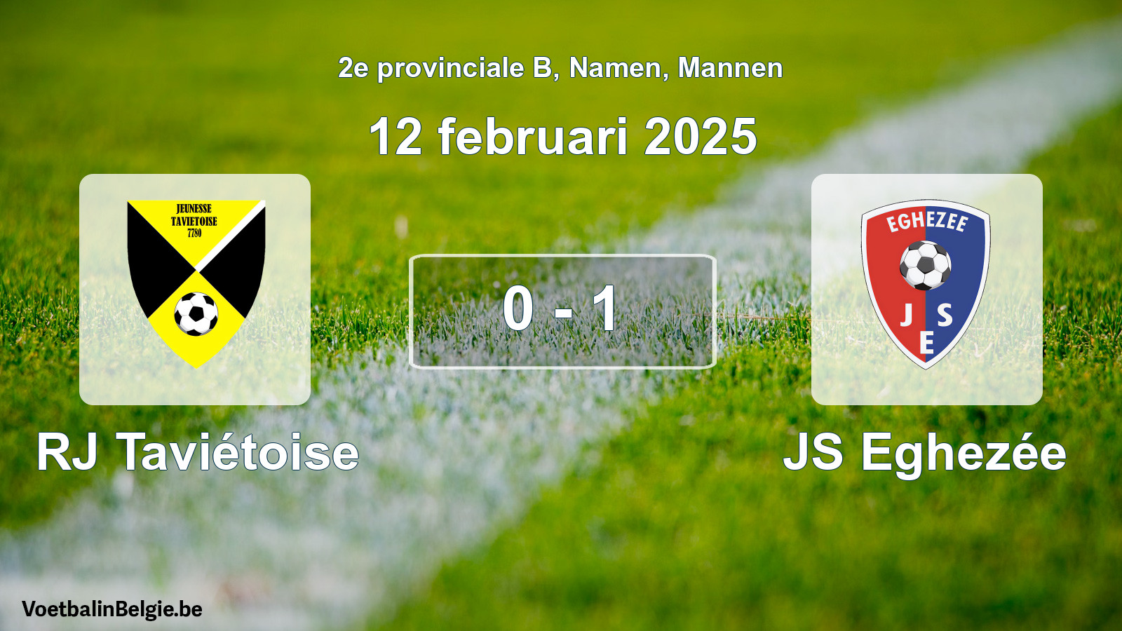 Gespeelde wedstrijd mannenvoetbal: RJ Taviétoise - JS Eghezée 0 - 1 (12 februari 2025)