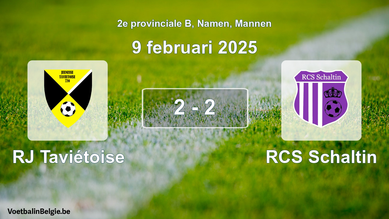 Gespeelde wedstrijd mannenvoetbal: RJ Taviétoise - RCS Schaltin 2 - 2 (9 februari 2025)