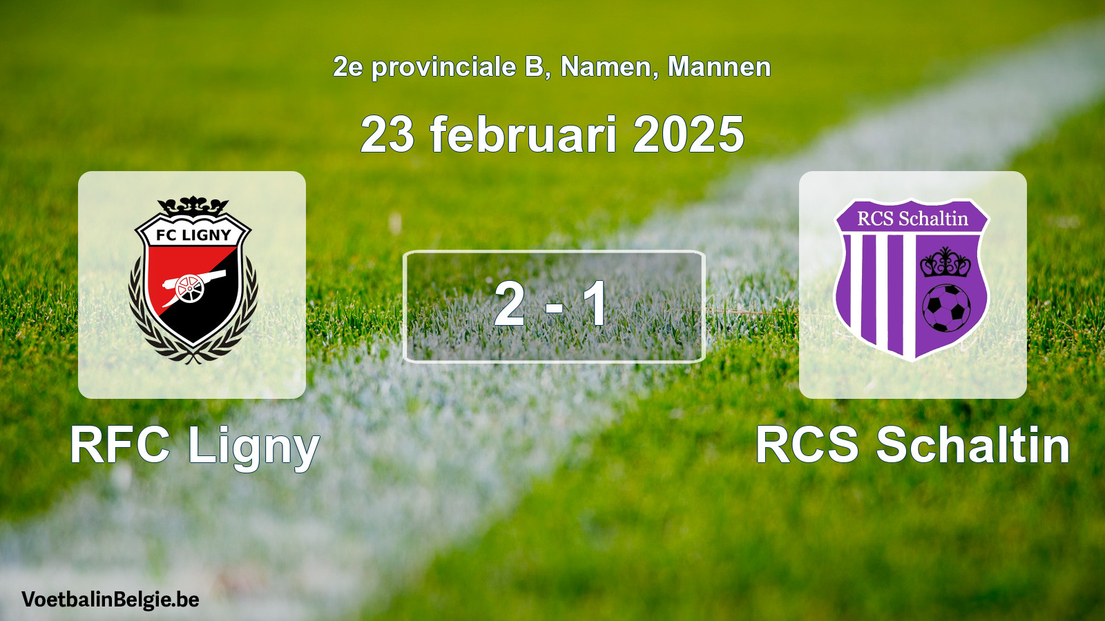 Gespeelde wedstrijd mannenvoetbal: RFC Ligny - RCS Schaltin 2 - 1 (23 februari 2025)