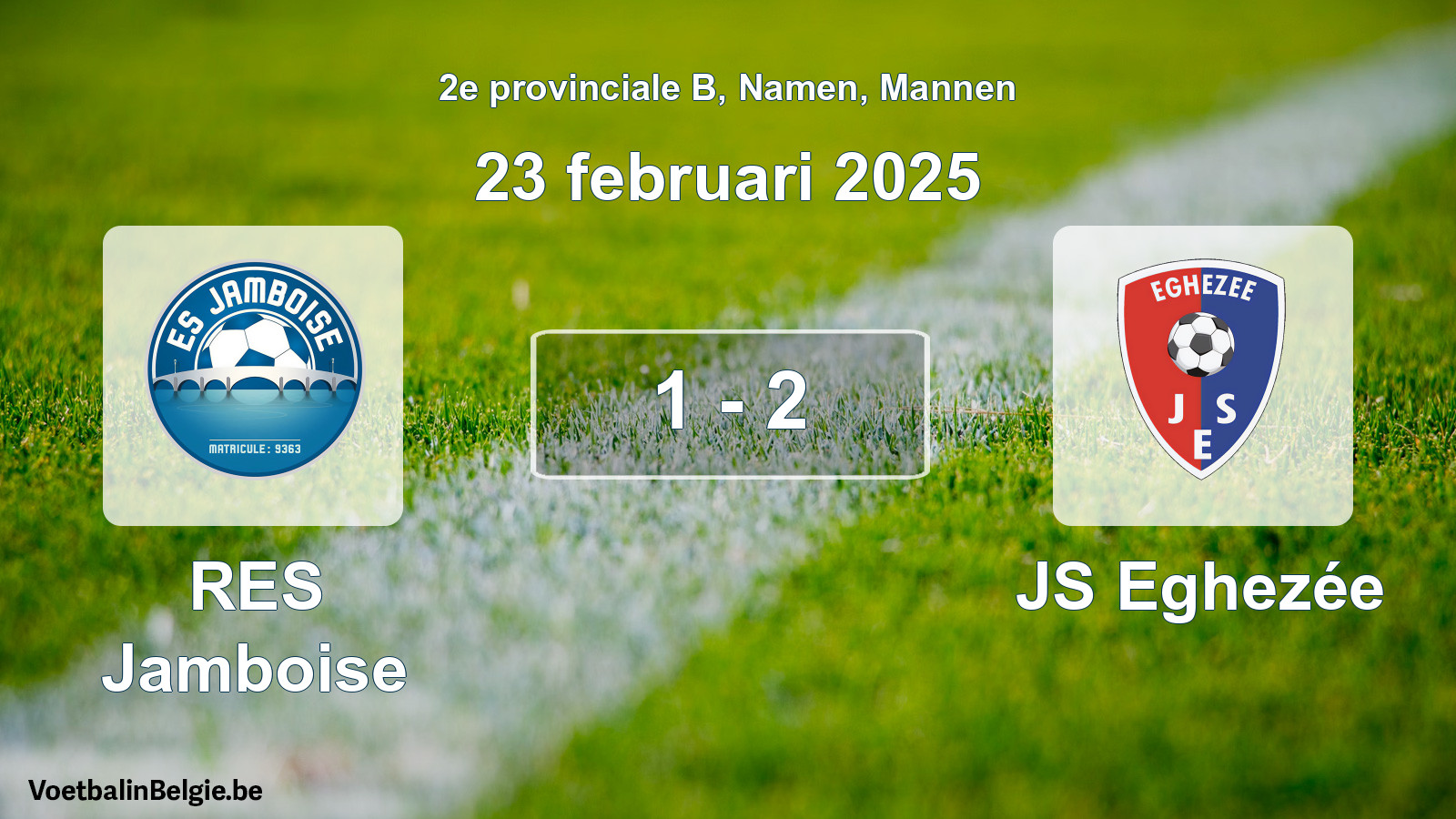 Gespeelde wedstrijd mannenvoetbal: RES Jamboise - JS Eghezée 1 - 2 (23 februari 2025)