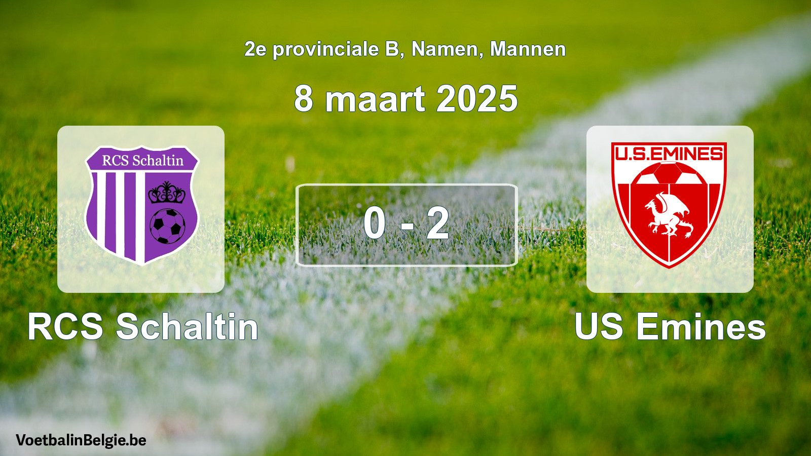 Played match men football: RCS Schaltin - US Emines 0 - 2 (8 March 2025)