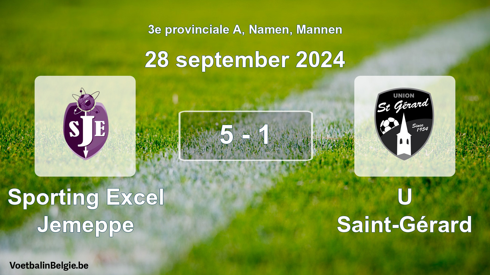 Gespeelde wedstrijd mannenvoetbal: Sporting Excel Jemeppe - U Saint-Gérard 5 - 1 (28 september 2024)