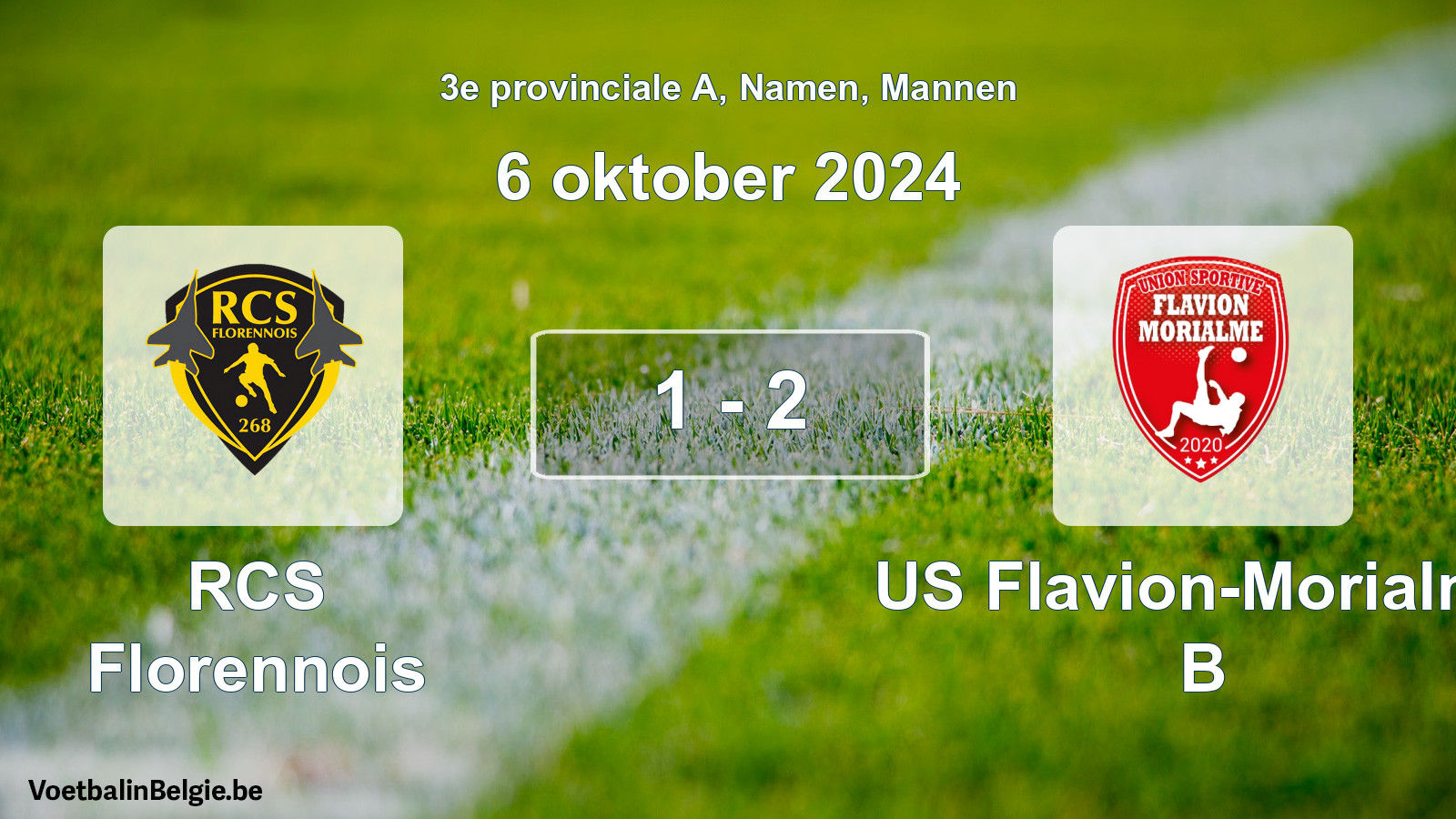 Gespeelde wedstrijd mannenvoetbal: RCS Florennois - US Flavion-Morialmé B 1 - 2 (6 oktober 2024)