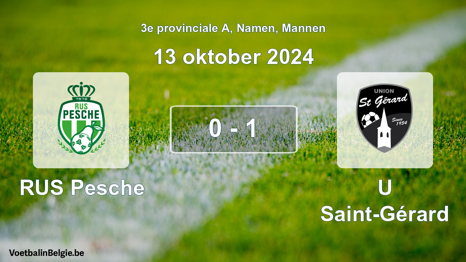 Gespeelde wedstrijd mannenvoetbal: RUS Pesche - U Saint-Gérard 0 - 1 (13 oktober 2024)