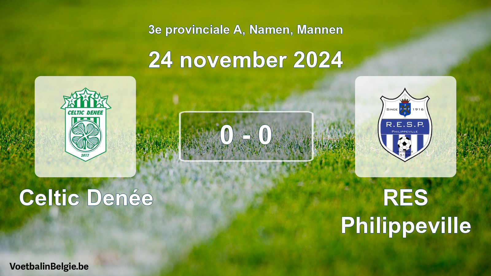 Gespeelde wedstrijd mannenvoetbal: Celtic Denée - RES Philippeville 0 - 0 (24 november 2024)