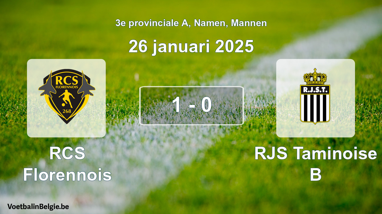 Gespeelde wedstrijd mannenvoetbal: RCS Florennois - RJS Taminoise B 1 - 0 (26 januari 2025)