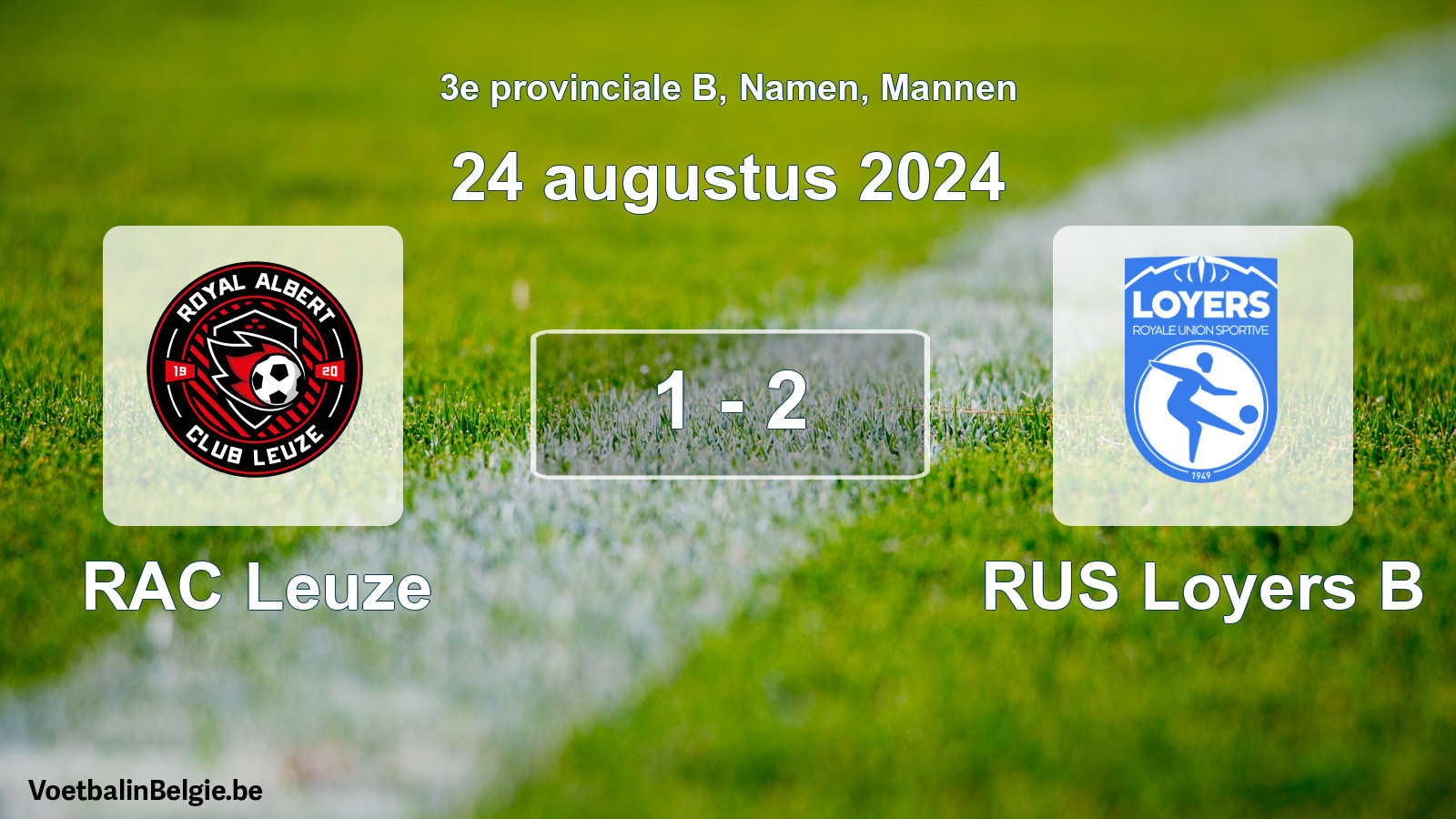 Gespeelde wedstrijd mannenvoetbal: RAC Leuze - RUS Loyers B 1 - 2 (24 augustus 2024)