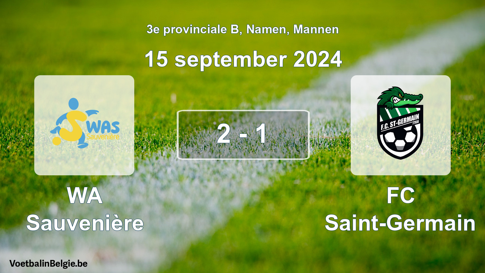 Gespeelde wedstrijd mannenvoetbal: WA Sauvenière - FC Saint-Germain 2 - 1 (15 september 2024)