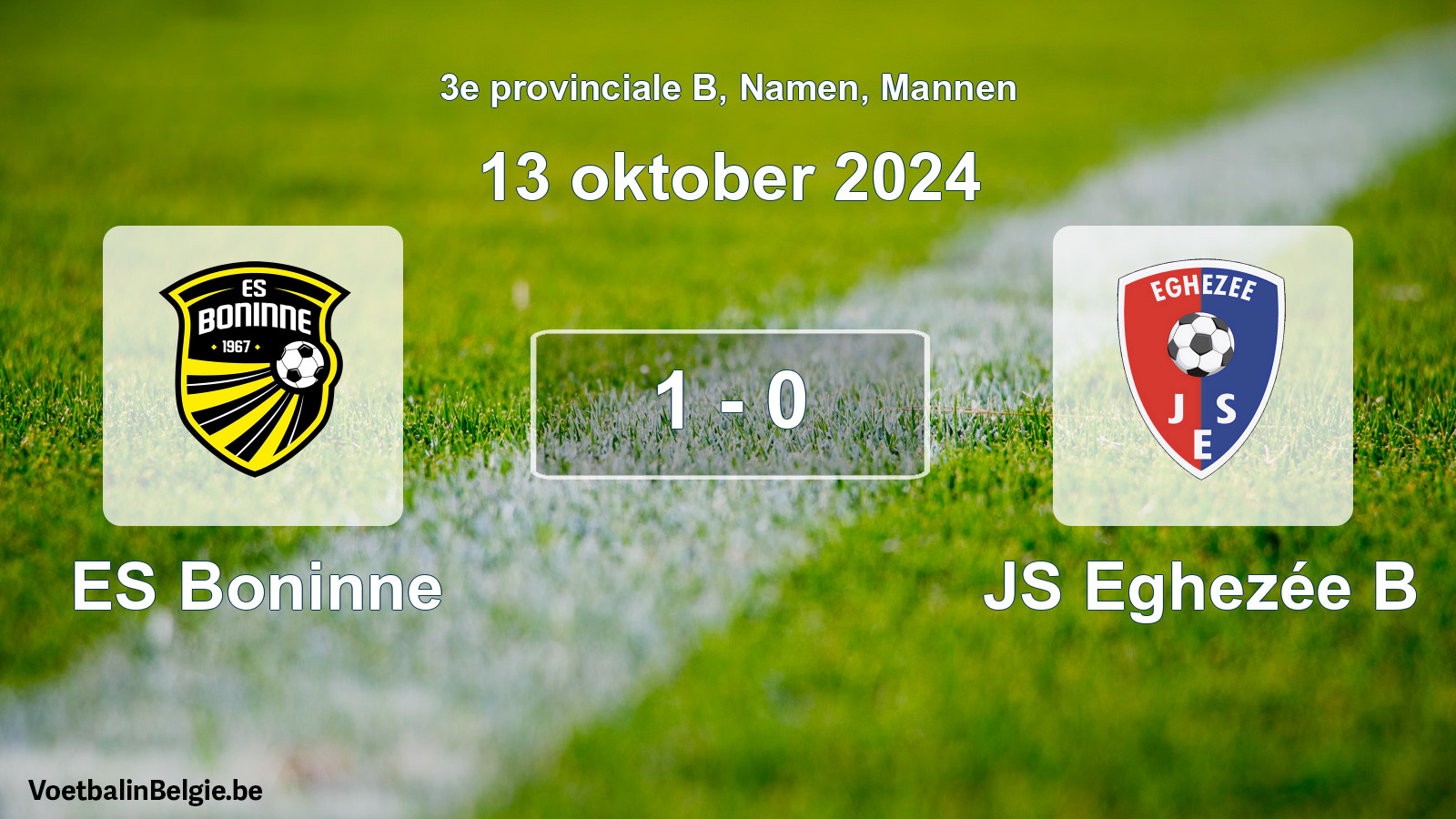 Gespeelde wedstrijd mannenvoetbal: ES Boninne - JS Eghezée B 1 - 0 (13 oktober 2024)