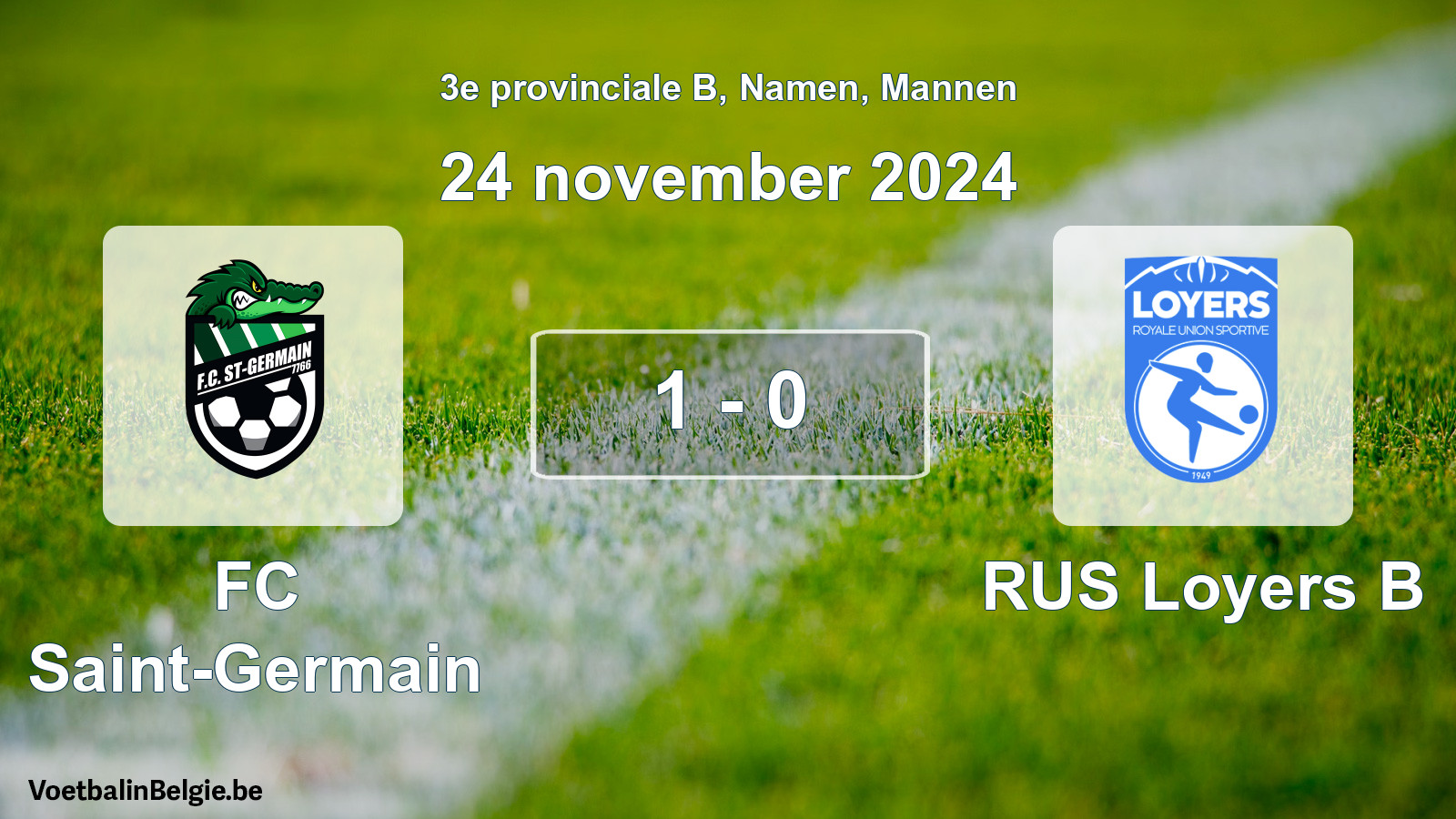 Gespeelde wedstrijd mannenvoetbal: FC Saint-Germain - RUS Loyers B 1 - 0 (24 november 2024)