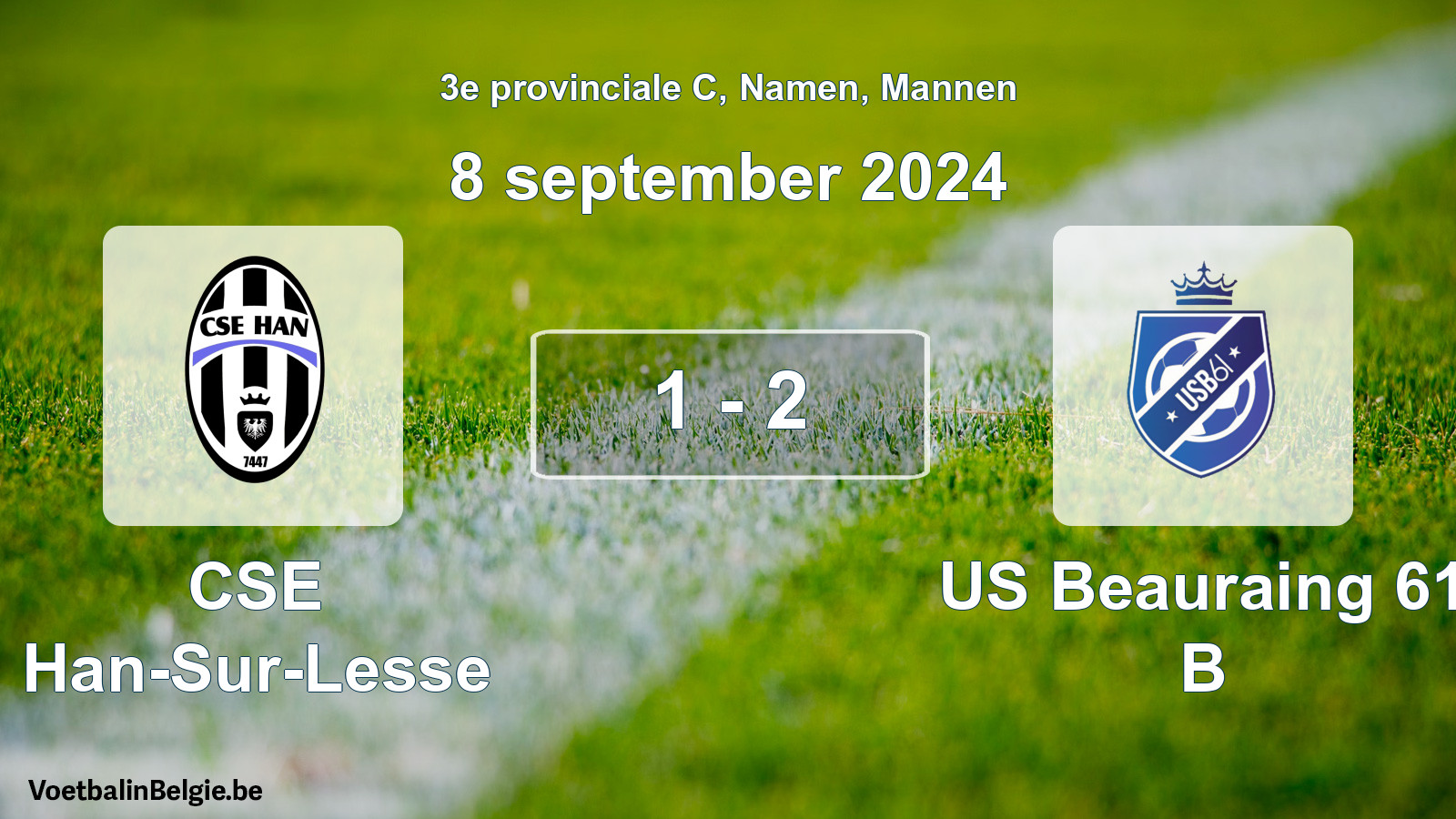 Gespeelde wedstrijd mannenvoetbal: CSE Han-Sur-Lesse - US Beauraing 61 B 1 - 2 (8 september 2024)