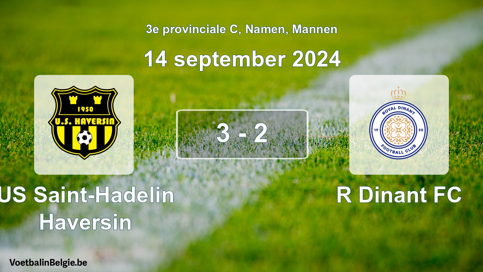 Gespeelde wedstrijd mannenvoetbal: US Saint-Hadelin Haversin - R Dinant FC 3 - 2 (14 september 2024)