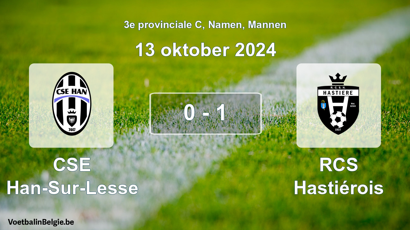 Gespeelde wedstrijd mannenvoetbal: CSE Han-Sur-Lesse - RCS Hastiérois 0 - 1 (13 oktober 2024)