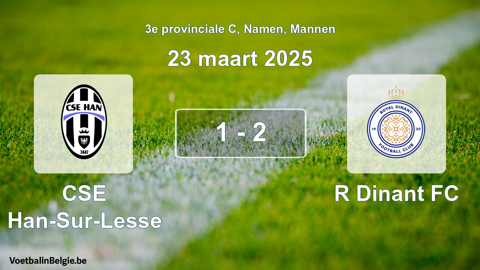 Gespeelde wedstrijd mannenvoetbal: CSE Han-Sur-Lesse - R Dinant FC 1 - 2 (23 maart 2025)