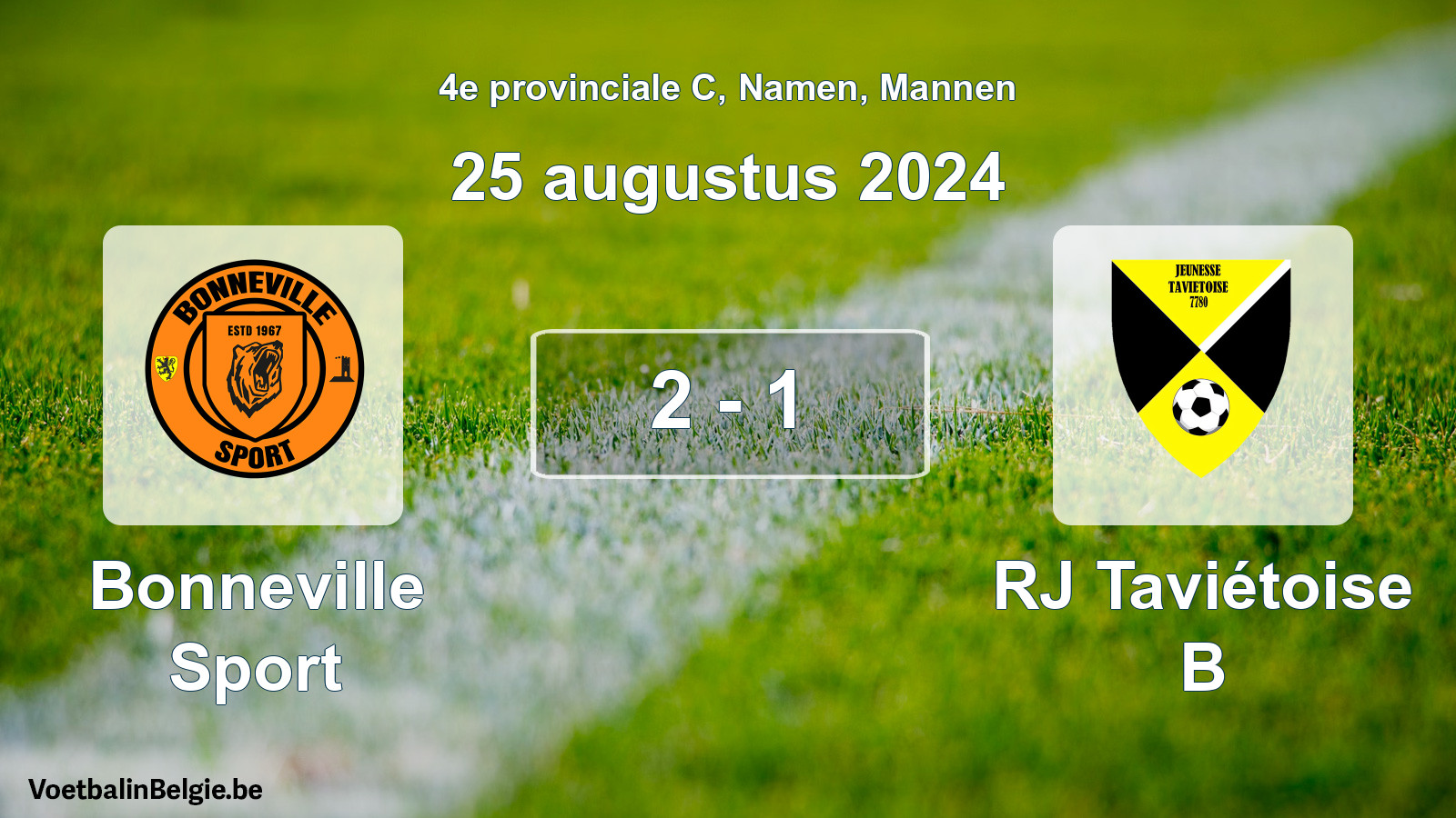 Gespeelde wedstrijd mannenvoetbal: Bonneville Sport - RJ Taviétoise B 2 - 1 (25 augustus 2024)