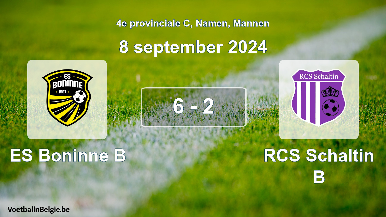 Gespeelde wedstrijd mannenvoetbal: ES Boninne B - RCS Schaltin B 6 - 2 (8 september 2024)