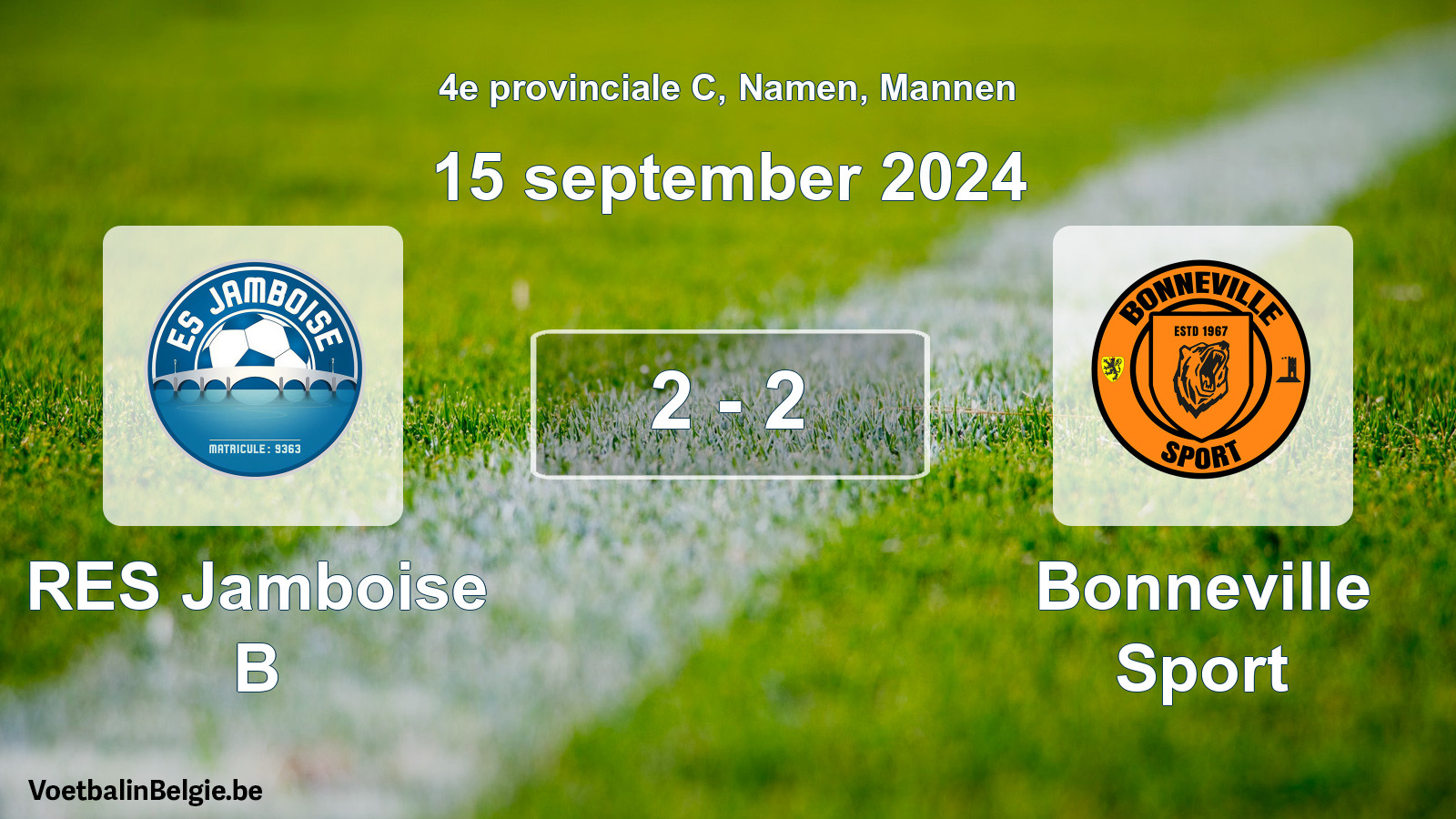 Gespeelde wedstrijd mannenvoetbal: RES Jamboise B - Bonneville Sport 2 - 2 (15 september 2024)