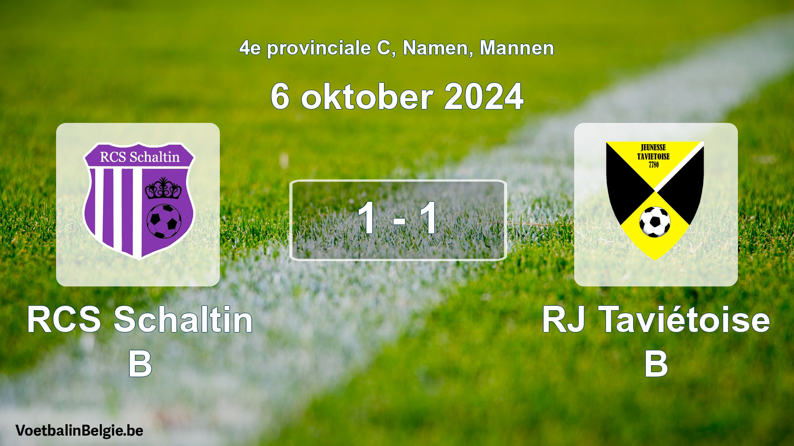 Gespeelde wedstrijd mannenvoetbal: RCS Schaltin B - RJ Taviétoise B 1 - 1 (6 oktober 2024)