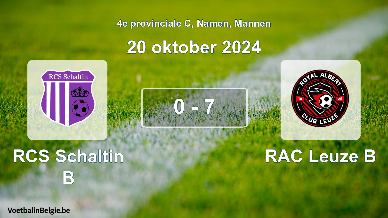 Gespeelde wedstrijd mannenvoetbal: RCS Schaltin B - RAC Leuze B 0 - 7 (20 oktober 2024)