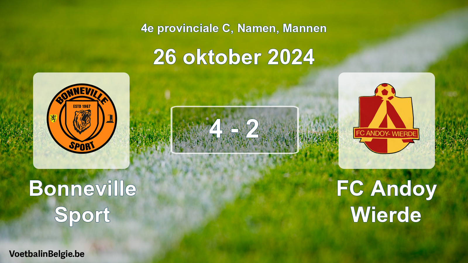 Played match men football: Bonneville Sport - FC Andoy Wierde 4 - 2 (26 October 2024)