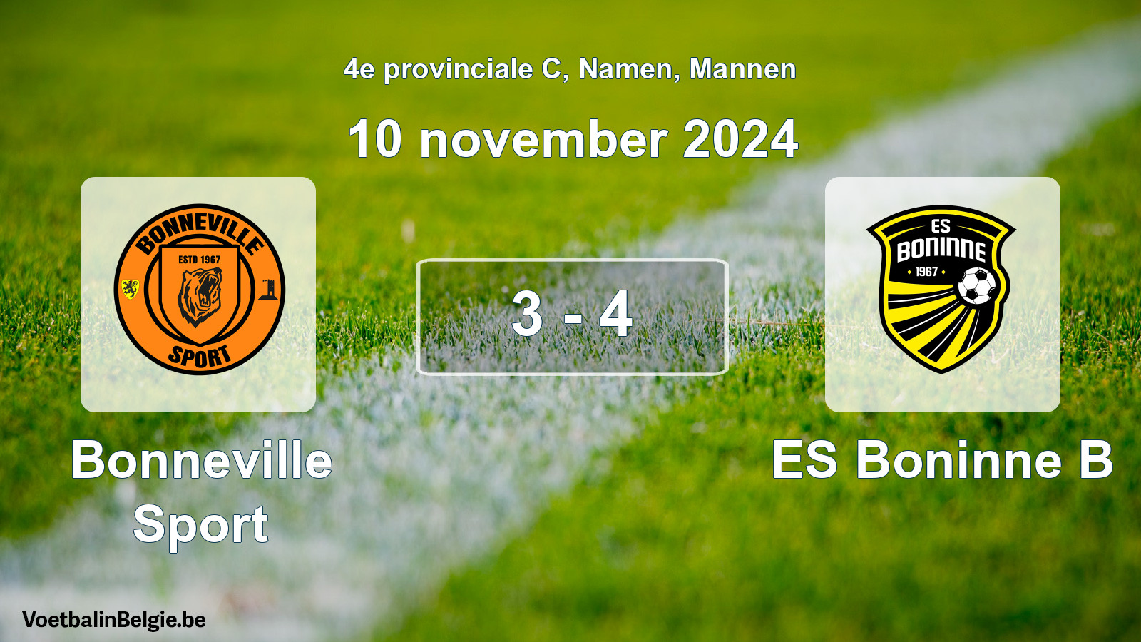 Gespeelde wedstrijd mannenvoetbal: Bonneville Sport - ES Boninne B 3 - 4 (10 november 2024)