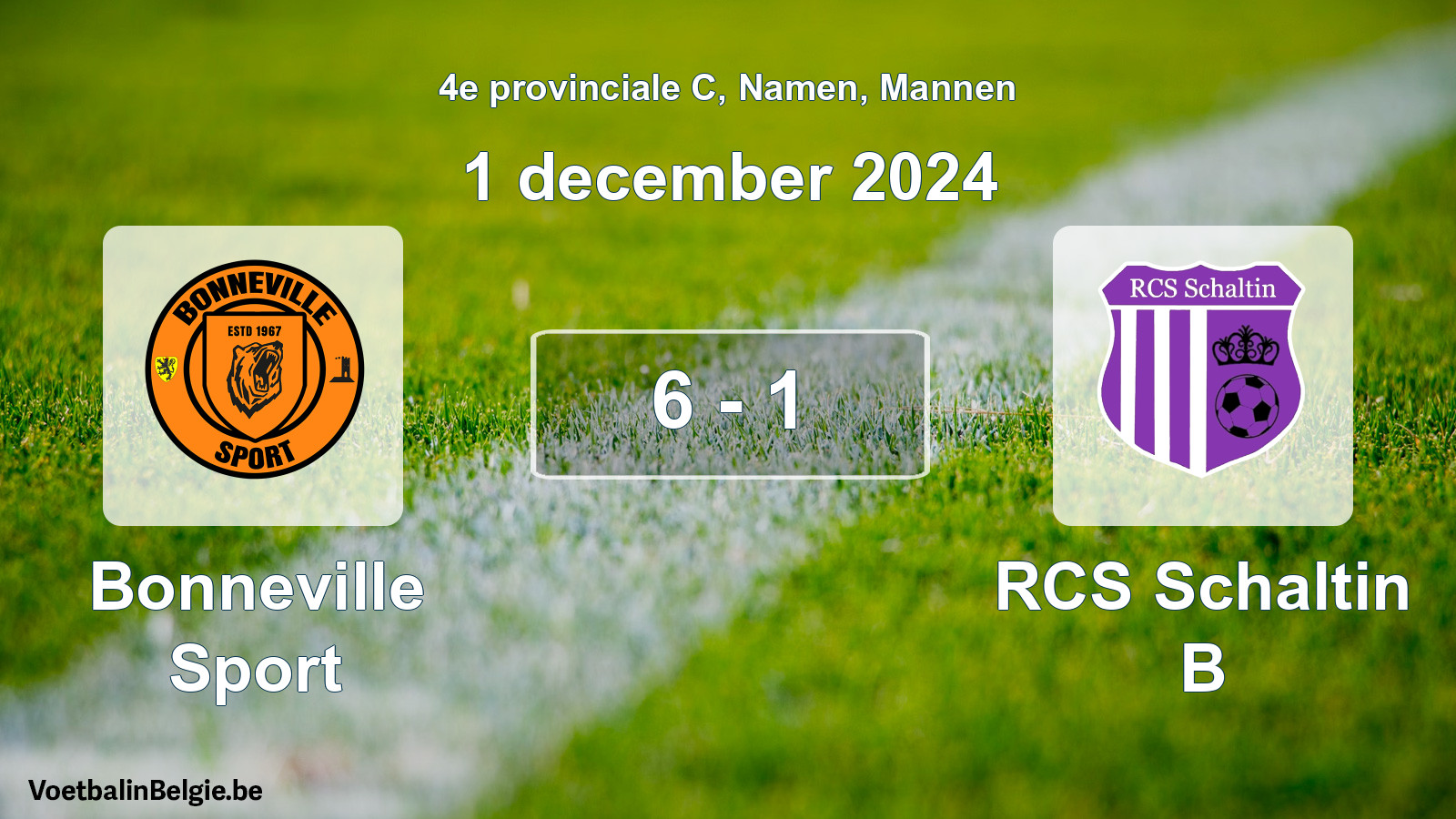 Played match men football: Bonneville Sport - RCS Schaltin B 6 - 1 (1 December 2024)