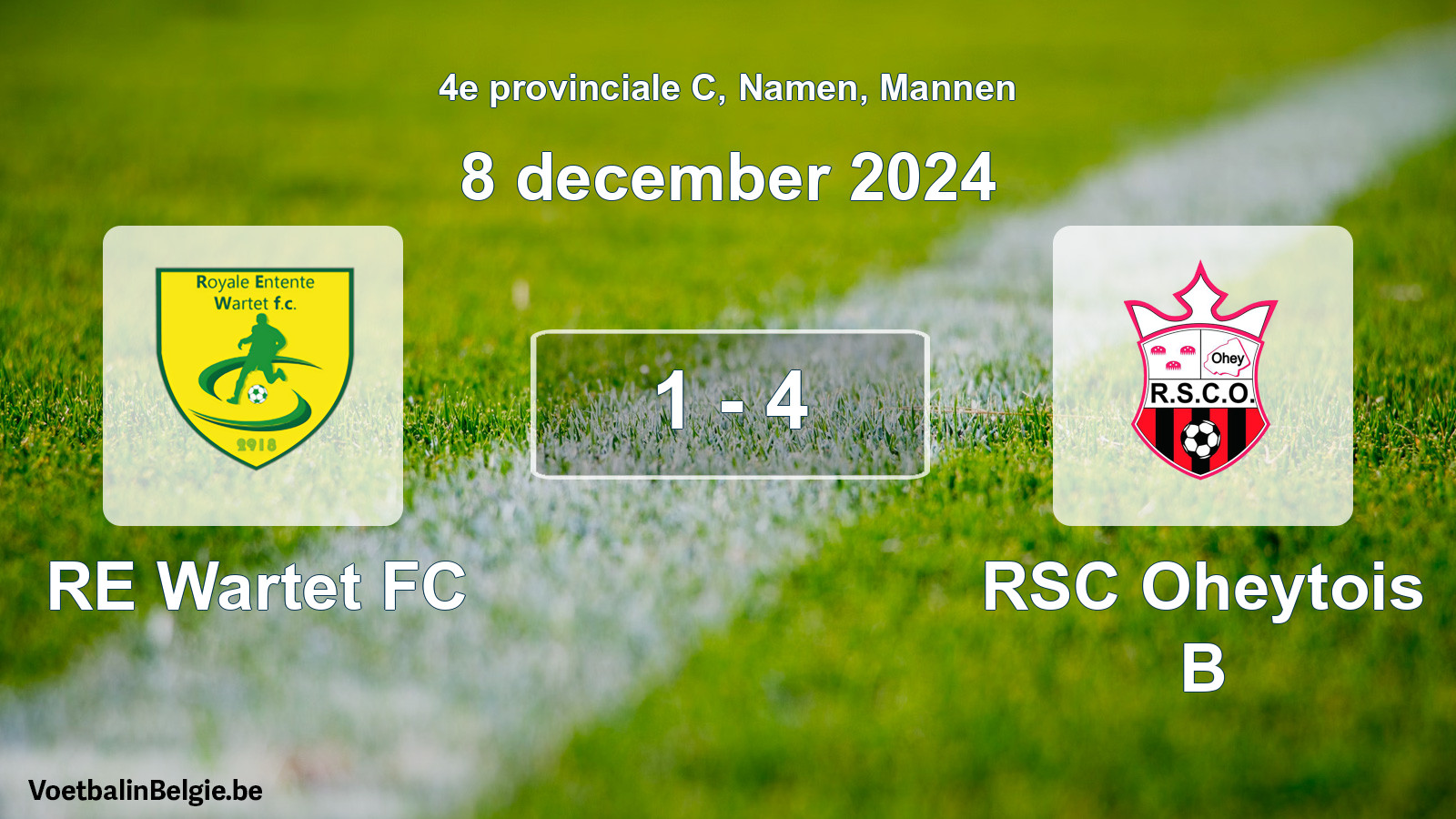 Played match men football: RE Wartet FC - RSC Oheytois B 1 - 4 (8 December 2024)