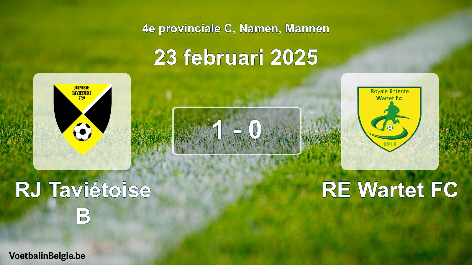 Played match men football: RJ Taviétoise B - RE Wartet FC 1 - 0 (23 February 2025)