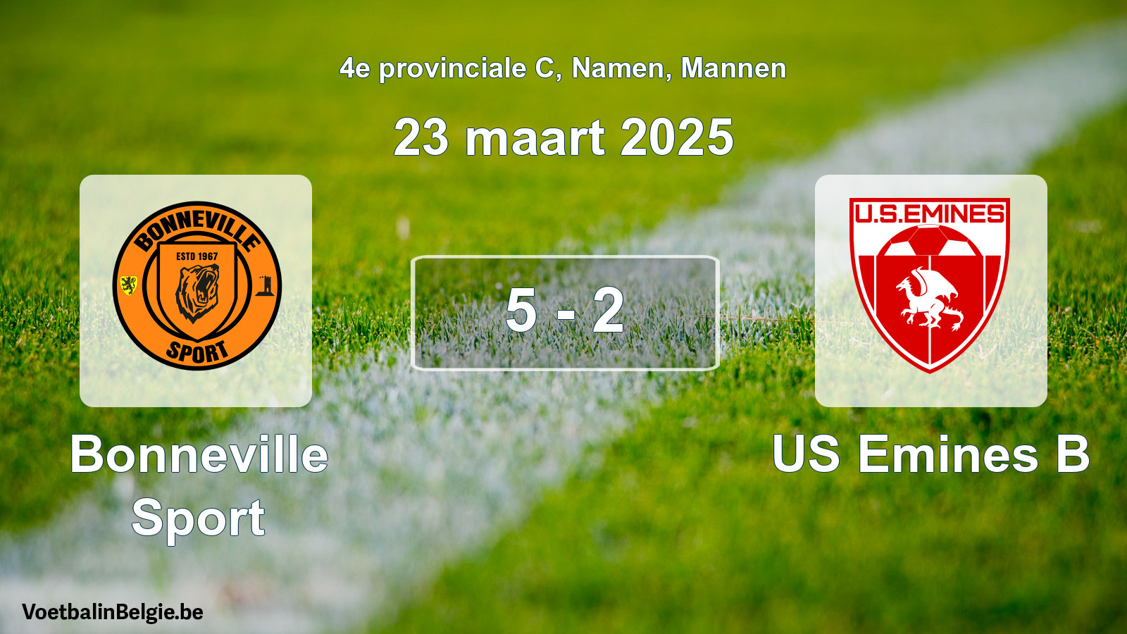 Gespeelde wedstrijd mannenvoetbal: Bonneville Sport - US Emines B 5 - 2 (23 maart 2025)